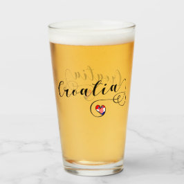 Corazón de bandera croata, amo a Croacia