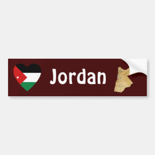 Corazón de bandera de Jordania + Pegatina de parac