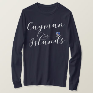 Corazón de bandera de las Islas Caimán, camiseta d