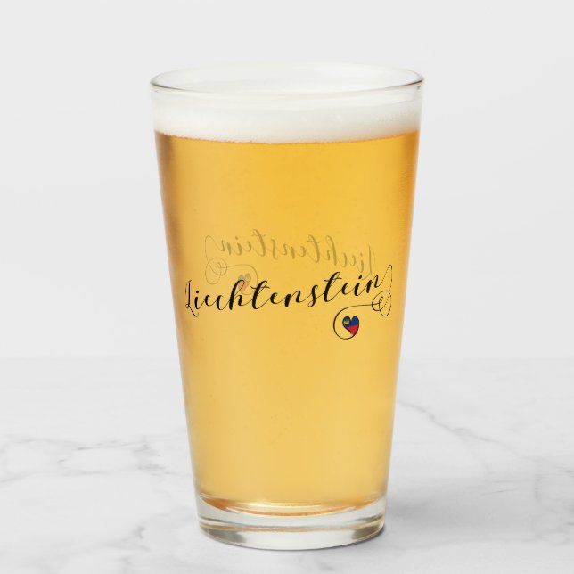 Corazón de bandera de Liechtenstein (Anverso (lleno))