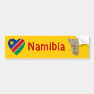 Corazón de bandera de Namibia + Pegatina de parach