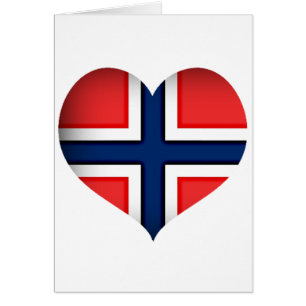 Corazón de bandera de Noruega