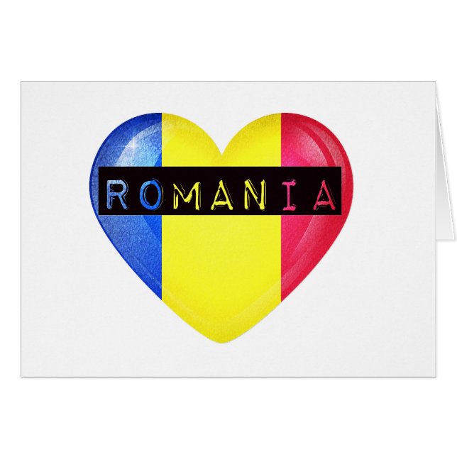 Corazón de bandera de Rumania (Anverso (Horizontal))
