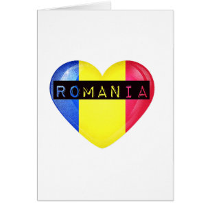Corazón de bandera de Rumania