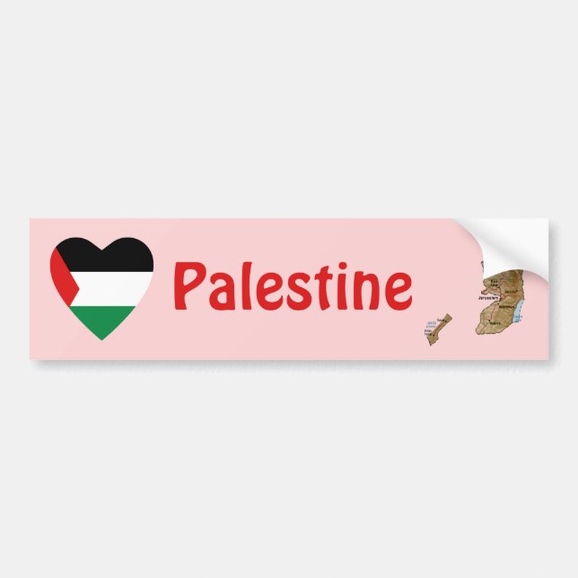 Corazón de bandera palestina + pegatina de paracho (Frente)