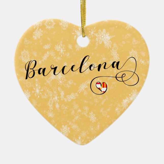 Corazón de Barcelona, ornamento de árbol de Navida (Frente)