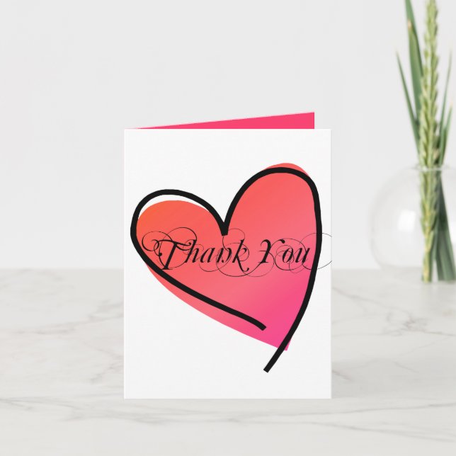 Corazón de boda simple y elegante, agradecimiento (Anverso)