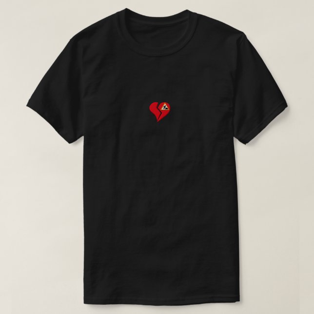 Corazón de camiseta roto (Diseño del anverso)