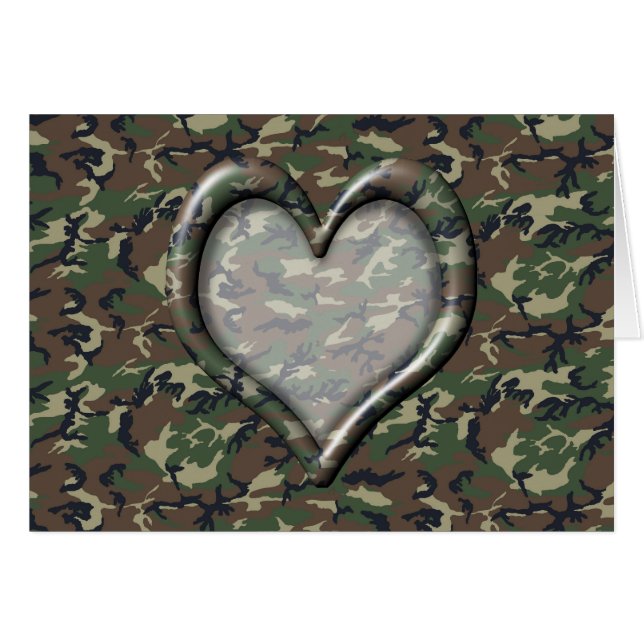 Corazón de camuflaje - Woodland (Anverso (Horizontal))