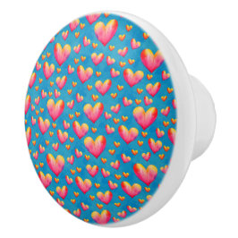 Corazón de Cerámica Tirador de Acuarela Multicolor