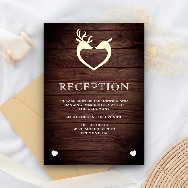 Corazón de ciervo elegante recepción de madera rús (Subido por el creador)