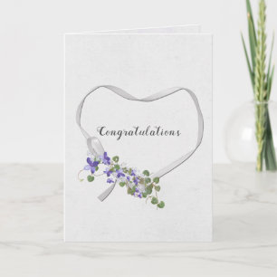 Corazón de cinta boda con tarjeta de Bouquet de ma