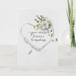 Corazón de cinta con Rosa y tarjeta de ivy