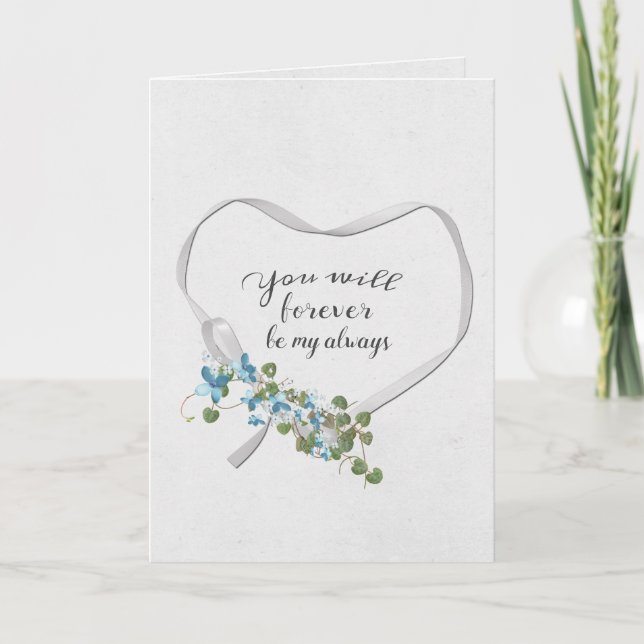 Corazón de cinta con tarjeta Ivy Bouquet (Anverso)