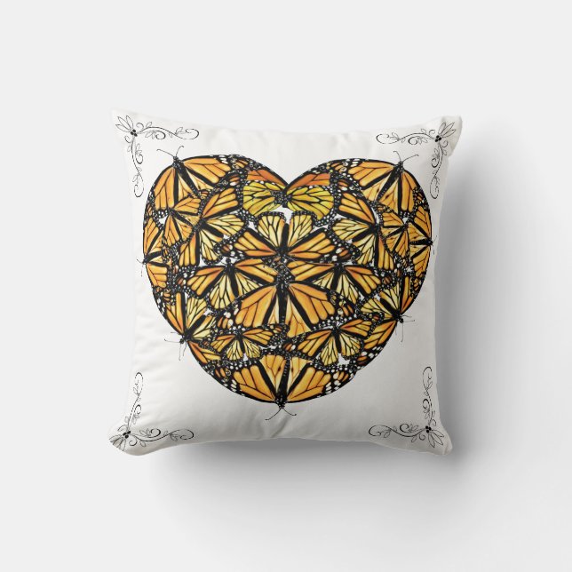 Corazón de Cojín decorativo de los monarcas (Anverso)