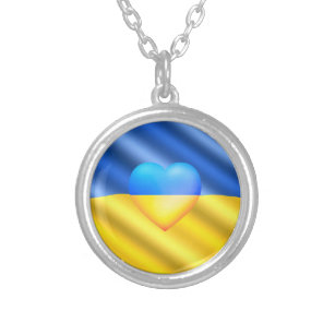 Corazón de collar de bandera de Ucrania - Libertad