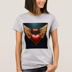 Corazón de color gris de camiseta de las mujeres c
