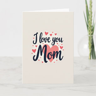 Corazón de Coral Te Amo Mamá Tarjeta