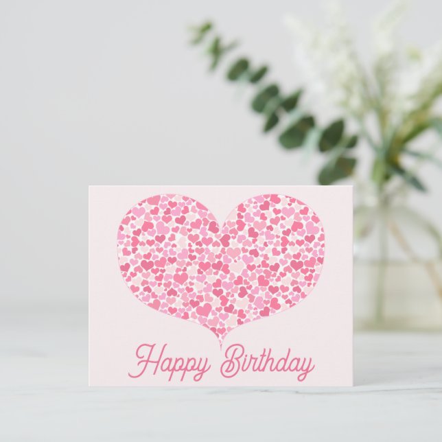 Corazón de Corazones | Tarjeta postal de cumpleaño (Anverso de pie)