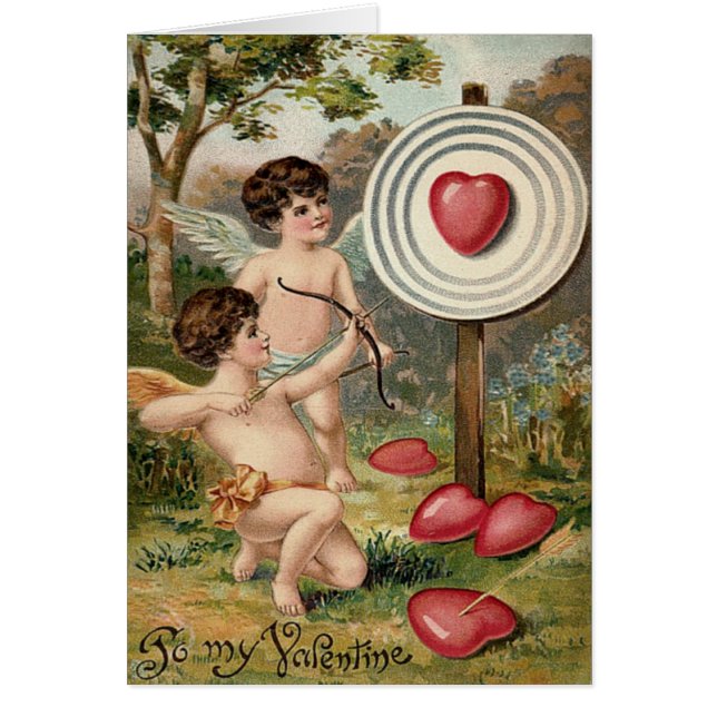 Corazón de Cupido Arco Flecha Objetivo Campo (Frente)