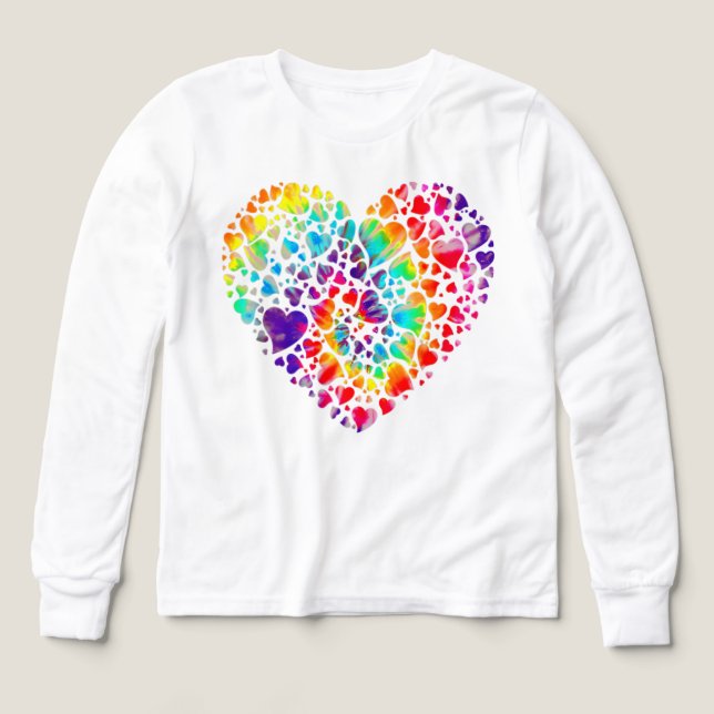 Corazón de día de San Valentín de Tye Dye Die Tie  (Diseño frontal)