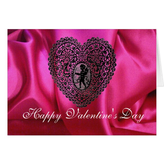 CORAZÓN DE ENCAJE DE CUPIDO SED DE FUCHSIA, Rosa N (Anverso (Horizontal))