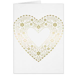 Corazón de encaje dorado