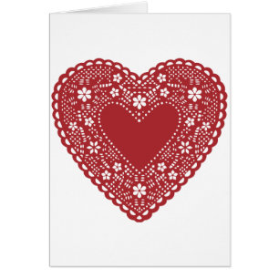 Corazón de encaje rojo