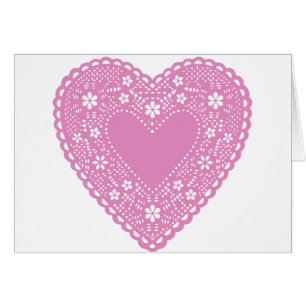 Corazón de encaje rosado
