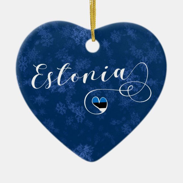 Corazón de Estonia, ornamento del árbol de (Frente)