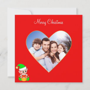 Corazón de familia personalizado y divertido elfo
