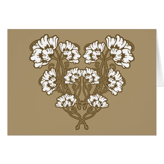Corazón de Flor Art Nouveau Beige (Anverso (Horizontal))