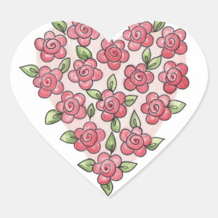 Corazón de flores - Pegatinas