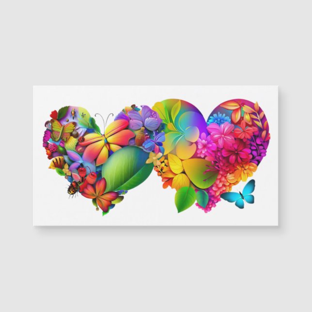 Corazón de flores y mariposas (Anverso)