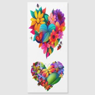 Corazón de flores y mariposas
