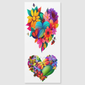 Corazón de flores y mariposas