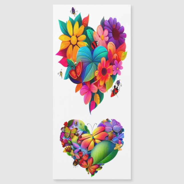 Corazón de flores y mariposas (Anverso)