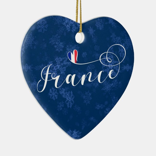 Corazón de Francia, adorno de árbol de Navidad, fr (Derecha)