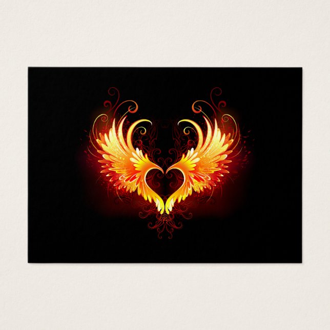 Corazón de Fuego Ángel con Alas (Frente)
