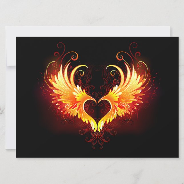 Corazón de Fuego Ángel con Alas (Anverso)