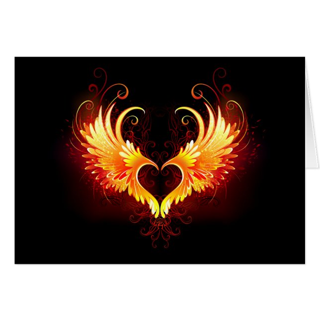 Corazón de Fuego Ángel con Alas (Anverso (Horizontal))