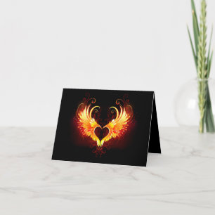 Corazón de Fuego Ángel con Alas