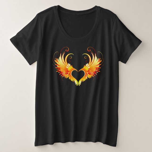 Corazón de Fuego Ángel con Alas (Anverso del diseño)