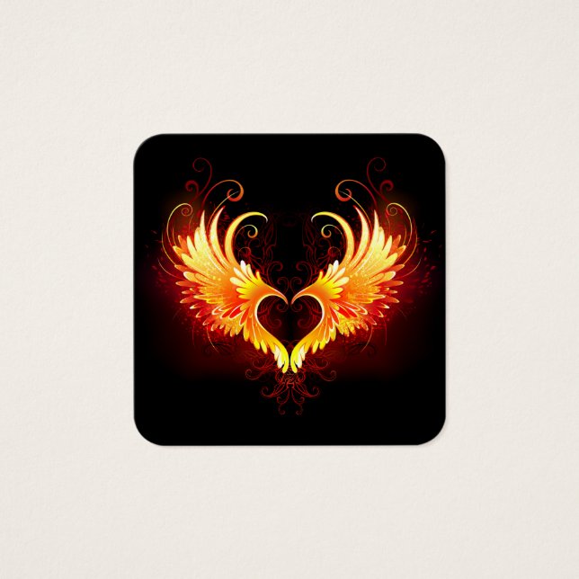 Corazón de fuego angélico con alas (Anverso)