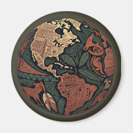 Corazón de Gaia - Imán para coche Tribal Earth