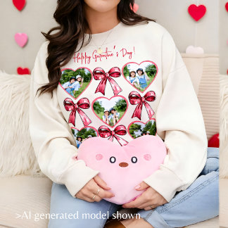 Corazón de Galentine Foto Lazo Collage Suéter Amig