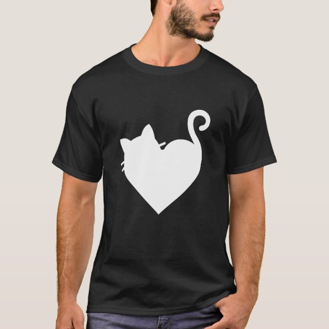 Corazón De Gato Corazón De Camiseta Hombres Mujere (Anverso)