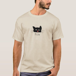 Corazón de gato negro dorado moldeado nariz Camisa