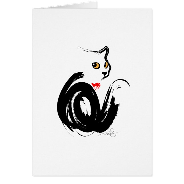 Corazón de gato negro 'n' (Frente)