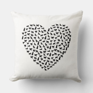 corazón de gatos almohada